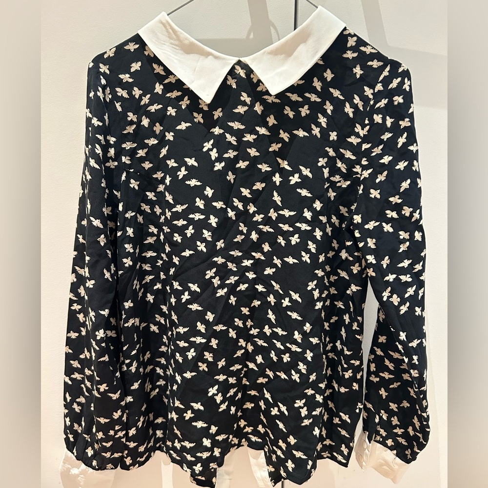 Printed silk top